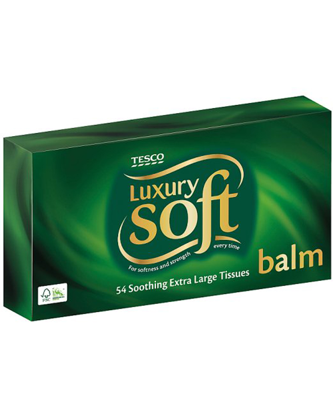 Tesco Soft Balm Tissue Aloe Vera 80x3Ply 